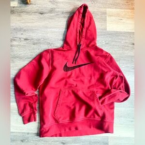 Nike Red Hoodie with Black Drawstrings